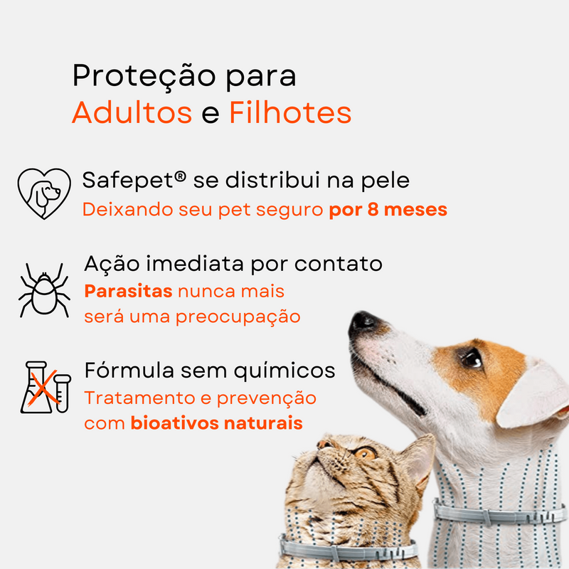 Colar Anti Pulgas e Carrapatos SAFE PET